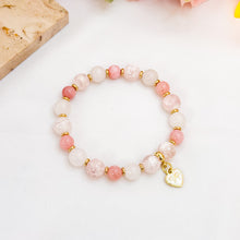 Load image into Gallery viewer, Rose Milk (RARE Pink Sericite, Peruvian Pink Opal, White Jade) Crystal Bracelet