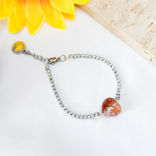 Load image into Gallery viewer, Red Hematoid Heart Quartz (Fire Quartz) Crystal Signature Tennis Crystal Bracelet