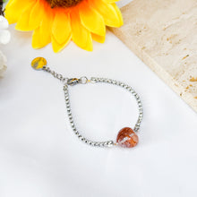 Load image into Gallery viewer, Red Hematoid Heart Quartz (Fire Quartz) Crystal Signature Tennis Crystal Bracelet
