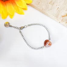 Load image into Gallery viewer, Red Hematoid Heart Quartz (Fire Quartz) Crystal Signature Tennis Crystal Bracelet