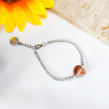 Load image into Gallery viewer, Red Hematoid Heart Quartz (Fire Quartz) Crystal Signature Tennis Crystal Bracelet