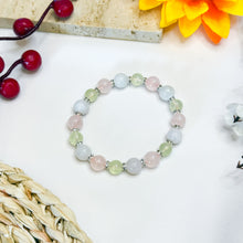 Load image into Gallery viewer, Pastel Guava (Prehnite, Green Jade, Rose Quartz) Crystal Bracelet