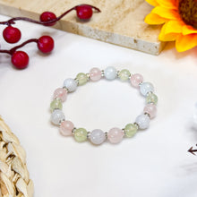 Load image into Gallery viewer, Pastel Guava (Prehnite, Green Jade, Rose Quartz) Crystal Bracelet