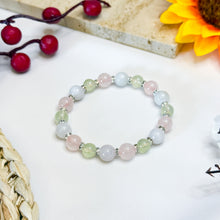 Load image into Gallery viewer, Pastel Guava (Prehnite, Green Jade, Rose Quartz) Crystal Bracelet