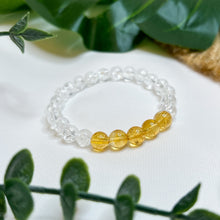 Load image into Gallery viewer, Dainty Citrine (Citrine x Frosted Clear Quartz) Crystal Bracelet