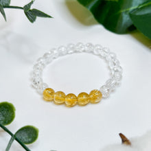 Load image into Gallery viewer, Dainty Citrine (Citrine x Frosted Clear Quartz) Crystal Bracelet