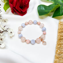 Load image into Gallery viewer, Blue Rose (Blue Lace Agate, Rose Quartz, Pink Opal) Crystal Bracelet