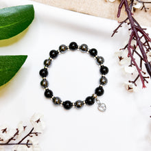 Load image into Gallery viewer, Black Eclipse (Black Tourmaline, Hematite) Crystal Bracelet