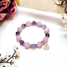 Load image into Gallery viewer, Amethyst Phantom x Kunzite Crystal Bracelet