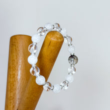 Load image into Gallery viewer, Collector's Grade: Four Seasons Phantom Quartz Centerpiece with Grade AAA Clear Quartz x Cracked Clear Quartz Crystal Bracelet