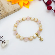 Load image into Gallery viewer, Pink Buttercream (Rose Quartz, Trochus Shell, Mother of Pearl) Crystal Bracelet