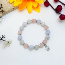Load image into Gallery viewer, Marshmallow (Rose Quartz, Blue Chalcedony, Icy Green Jade) Crystal Bracelet