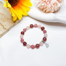 Load image into Gallery viewer, Lady Aurelia Crystal Bracelet (RARE Guava Quartz, Rose Quartz, Strawberry Quartz)