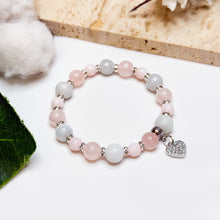 Load image into Gallery viewer, Pastel Macaron V2 (Green Jade, Rose Quartz, Mexico Grade 3A Pink Opal) Crystal Bracelet