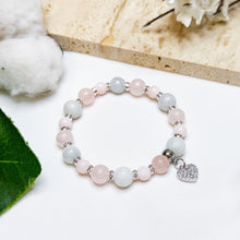 Load image into Gallery viewer, Pastel Macaron V2 (Green Jade, Rose Quartz, Mexico Grade 3A Pink Opal) Crystal Bracelet