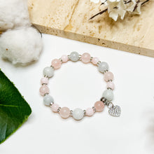 Load image into Gallery viewer, Pastel Macaron V2 (Green Jade, Rose Quartz, Mexico Grade 3A Pink Opal) Crystal Bracelet