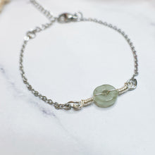 Load image into Gallery viewer, Green Jade Donut (Stainless Steel Chain Bracelet)