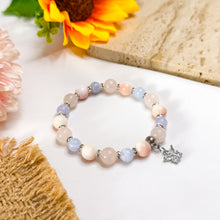 Load image into Gallery viewer, Cloud Berry (Rose Quartz, Pink Conch, Blue Lace Agate) Crystal Bracelet