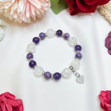 Load image into Gallery viewer, Heather Purple (RARE Tiffany, Amethyst, Frosted Quartz) Crystal Bracelet
