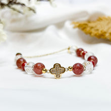 Load image into Gallery viewer, Lady Rouge Magnetic Crystal Bracelet (Cinnabar, Strawberry Quartz, Frosted Clear Quartz)