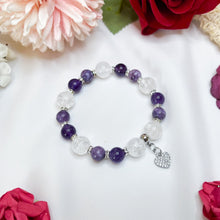 Load image into Gallery viewer, Heather Purple (RARE Tiffany, Amethyst, Frosted Quartz) Crystal Bracelet