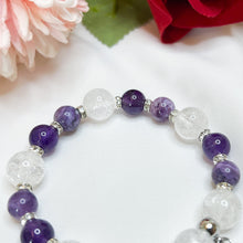 Load image into Gallery viewer, Heather Purple (RARE Tiffany, Amethyst, Frosted Quartz) Crystal Bracelet