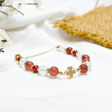 Load image into Gallery viewer, Lady Rouge Magnetic Crystal Bracelet (Cinnabar, Strawberry Quartz, Frosted Clear Quartz)