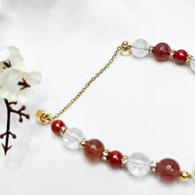 Load image into Gallery viewer, Lady Rouge Magnetic Crystal Bracelet (Cinnabar, Strawberry Quartz, Frosted Clear Quartz)