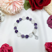 Load image into Gallery viewer, Heather Purple (RARE Tiffany, Amethyst, Frosted Quartz) Crystal Bracelet