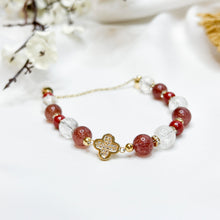 Load image into Gallery viewer, Lady Rouge Magnetic Crystal Bracelet (Cinnabar, Strawberry Quartz, Frosted Clear Quartz)