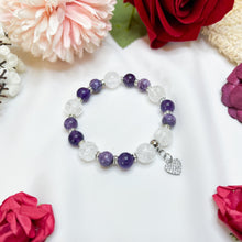 Load image into Gallery viewer, Heather Purple (RARE Tiffany, Amethyst, Frosted Quartz) Crystal Bracelet