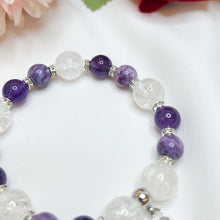 Load image into Gallery viewer, Heather Purple (RARE Tiffany, Amethyst, Frosted Quartz) Crystal Bracelet