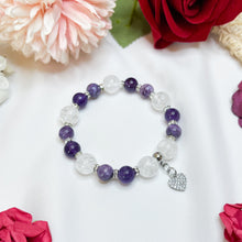 Load image into Gallery viewer, Heather Purple (RARE Tiffany, Amethyst, Frosted Quartz) Crystal Bracelet