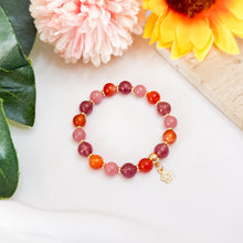Load image into Gallery viewer, Red Velvet (RARE Guava Quartz, Carnelian, Strawberry Quartz) Crystal Bracelet