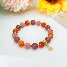 Load image into Gallery viewer, Red Velvet (RARE Guava Quartz, Carnelian, Strawberry Quartz) Crystal Bracelet