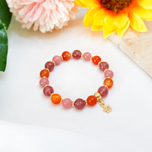 Load image into Gallery viewer, Red Velvet (RARE Guava Quartz, Carnelian, Strawberry Quartz) Crystal Bracelet