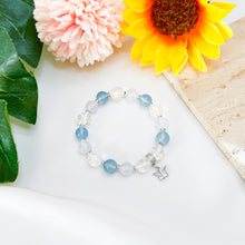Load image into Gallery viewer, Ocean Blue (Santa Maria Aquamarine, Blue Chalcedony, Clear Quartz) Crystal Bracelet