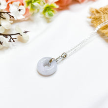 Load image into Gallery viewer, Green Jade Donut Sterling Silver 925 Crystal Necklace