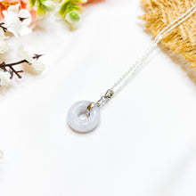 Load image into Gallery viewer, Green Jade Donut Sterling Silver 925 Crystal Necklace