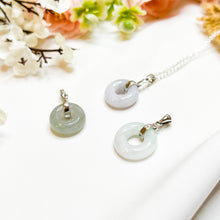 Load image into Gallery viewer, Green Jade Donut Sterling Silver 925 Crystal Necklace
