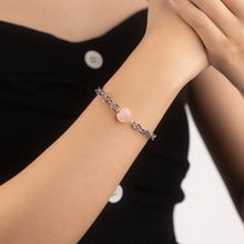 Load image into Gallery viewer, Rose Quartz Tarnish Resistant 304 Stainless Steel Signature Crystal Bracelet
