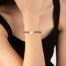 Load image into Gallery viewer, Rainbow Moonstone Heart Tarnish Resistant 304 Stainless Steel Signature Crystal Bracelet