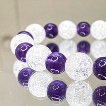 Load image into Gallery viewer, Amethyst x Frosted Quartz Crystal Bracelet