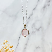 Load image into Gallery viewer, Rose Quartz Sterling Silver Necklace