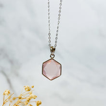 Load image into Gallery viewer, Rose Quartz Sterling Silver Necklace