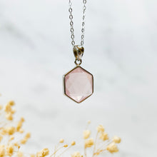 Load image into Gallery viewer, Rose Quartz Sterling Silver Necklace