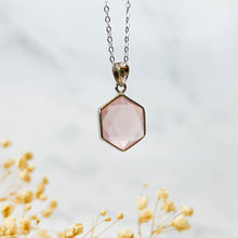 Load image into Gallery viewer, Rose Quartz Sterling Silver Necklace