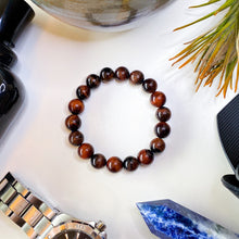Load image into Gallery viewer, Red Tiger's Eye Crystal Bracelet
