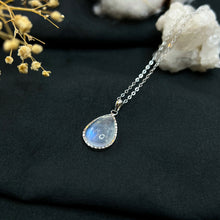 Load image into Gallery viewer, Rainbow Moonstone Sterling Silver Necklace