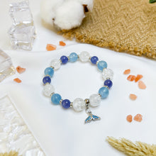 Load image into Gallery viewer, Pacific Sea Blue (Tanzanite, Aquamarine, Clear Quartz) Crystal Bracelet